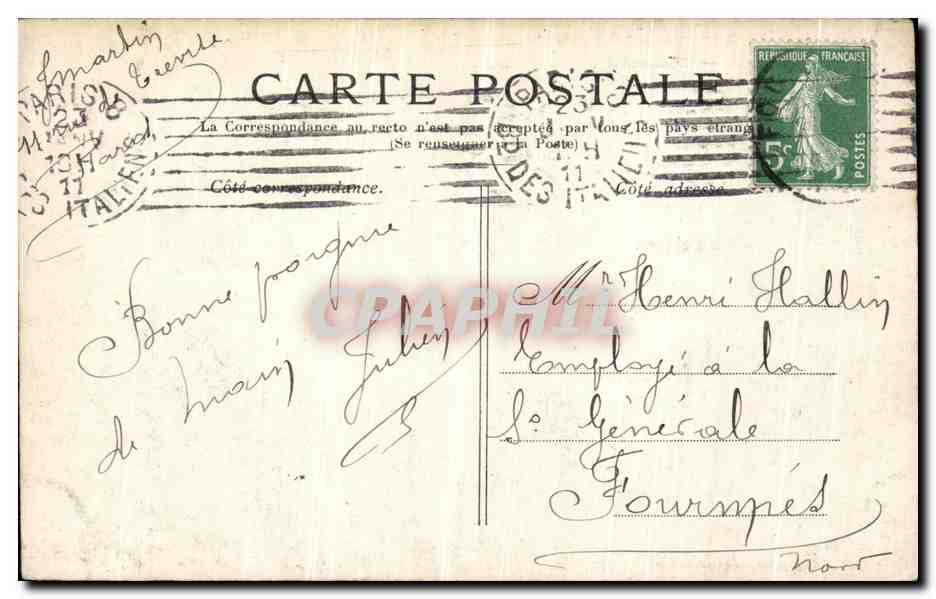 CPA Paris Boulevard des Capucines — Rückseite