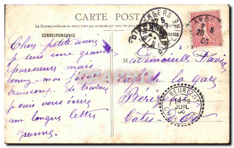 CPA Paris Eglise Notre Dame — Verso