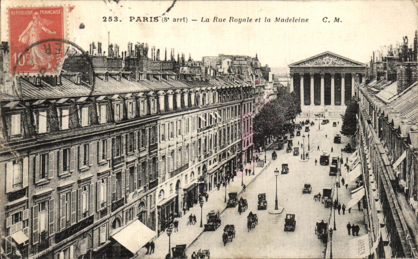 CPA Paris La Rue Royale et la Madeleine
