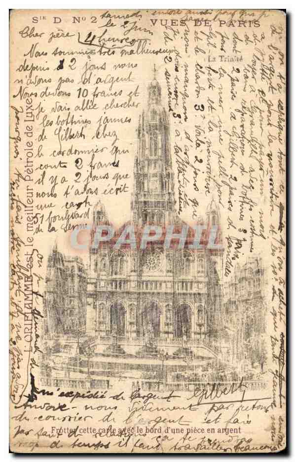 CPA Vues de Paris La Trinite Frotter Cette Capte Avec le Bord d une piece en argent