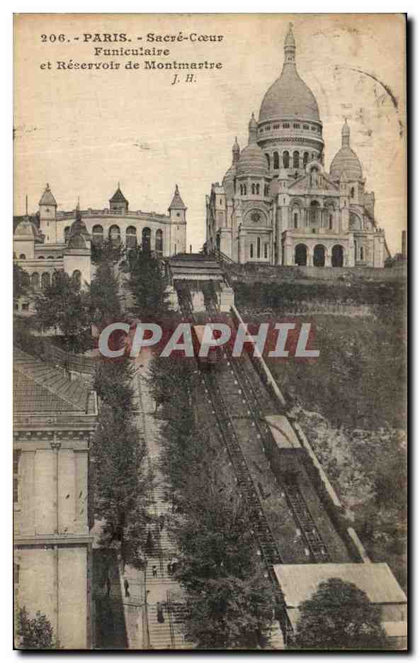 CPA Paris Sacre Coeur Funiculaire et Reservoir de Montmartre
