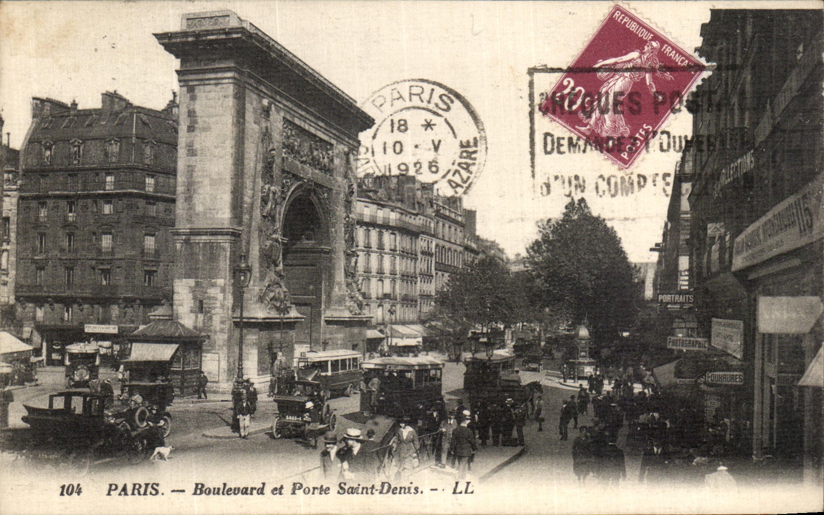 CPA Paris Boulevard et Porte Saint Denis