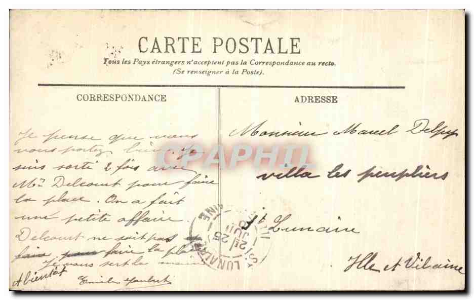 CPA Paris La Conciergerie — Rückseite