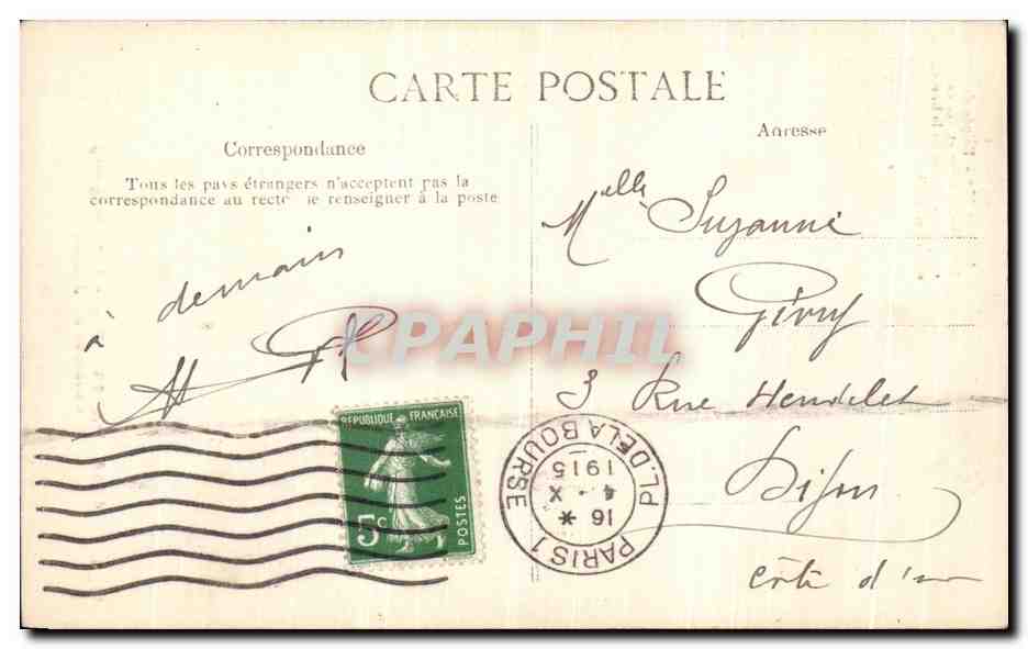 CPA Paris Place de la Bastille Colonne de Juillet — Rückseite
