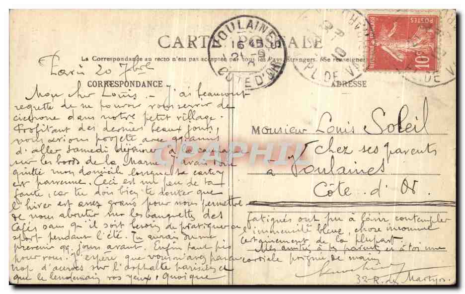 CPA Paris Le Moulin Rouge — Rückseite