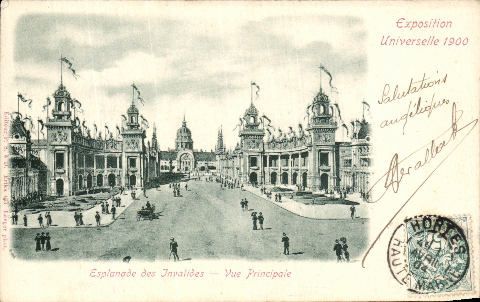 CPA Paris Esplanade des Invalides Vue Principale Exposition universelle 1900