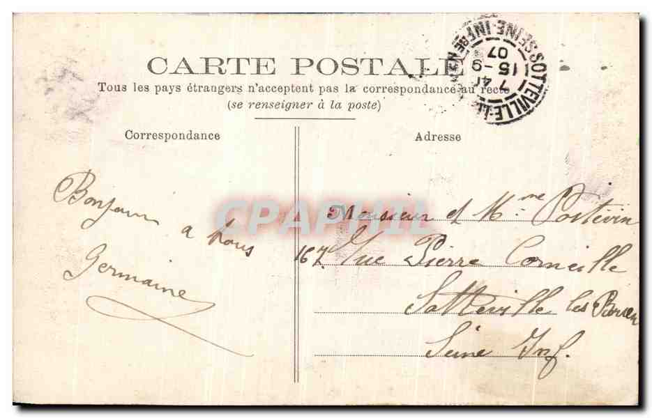 CPA Paris Bois de Boulogne Porte de Suresnes — Rückseite