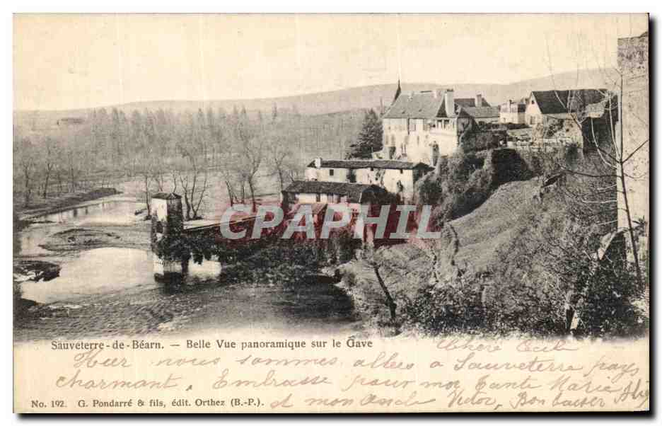 CPA Sauveterre de Bearn Belle Vue Panoramique Sur le Gave 