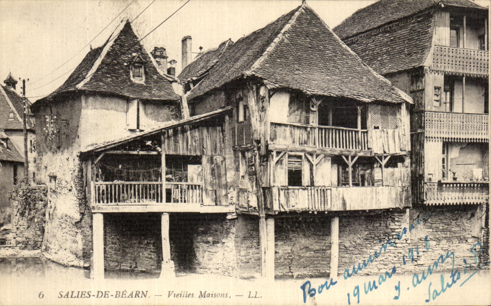 CPA Salies De Bearn Vieilles Maisons