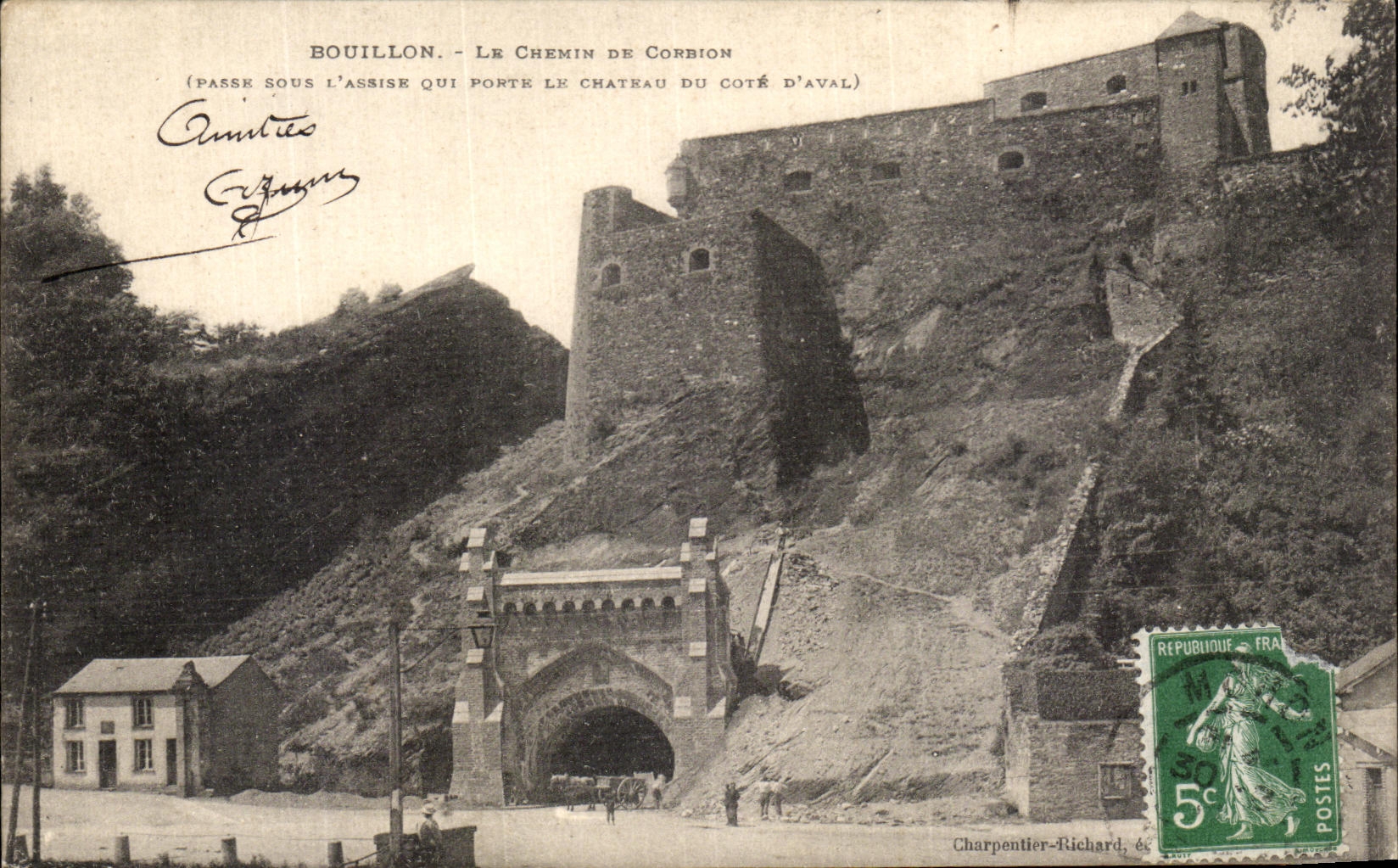 CPA Bouillon Le Chemin De Corbion 