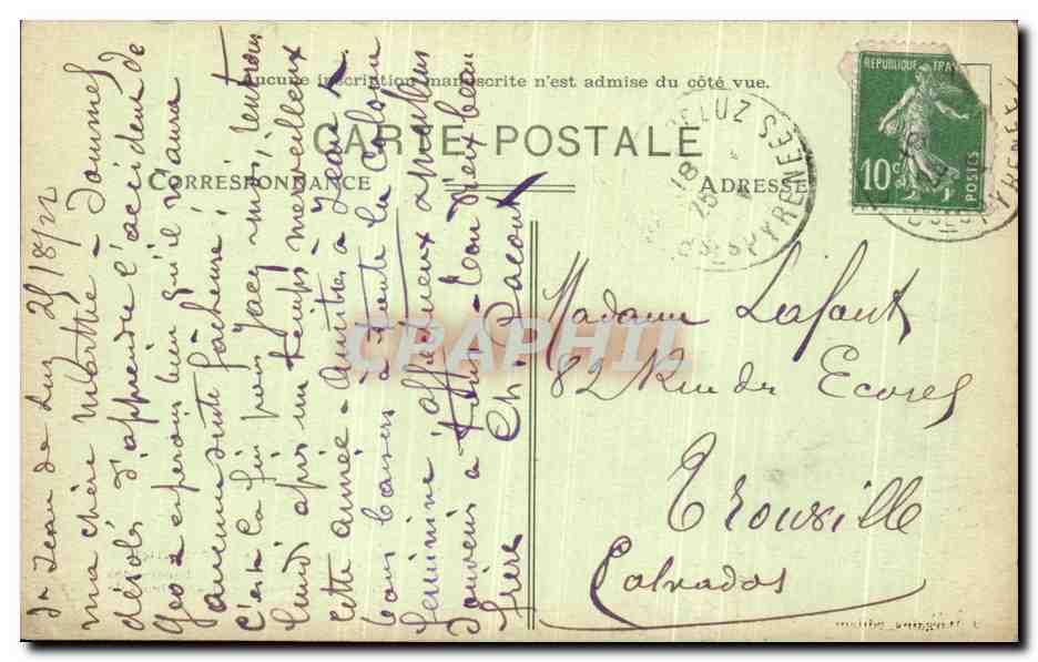 Côte Basque - URRUGNE — La Vallée-Crêtes élancées et hardies des Trois-Couronnes vues des hauteurs de N.-D. de Soccori — n° 385 — Verso