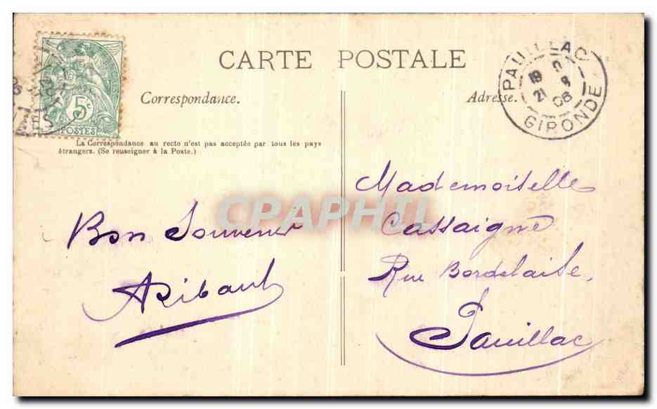 CPA Environs De Pau Lescar La Cathedrale — Rückseite