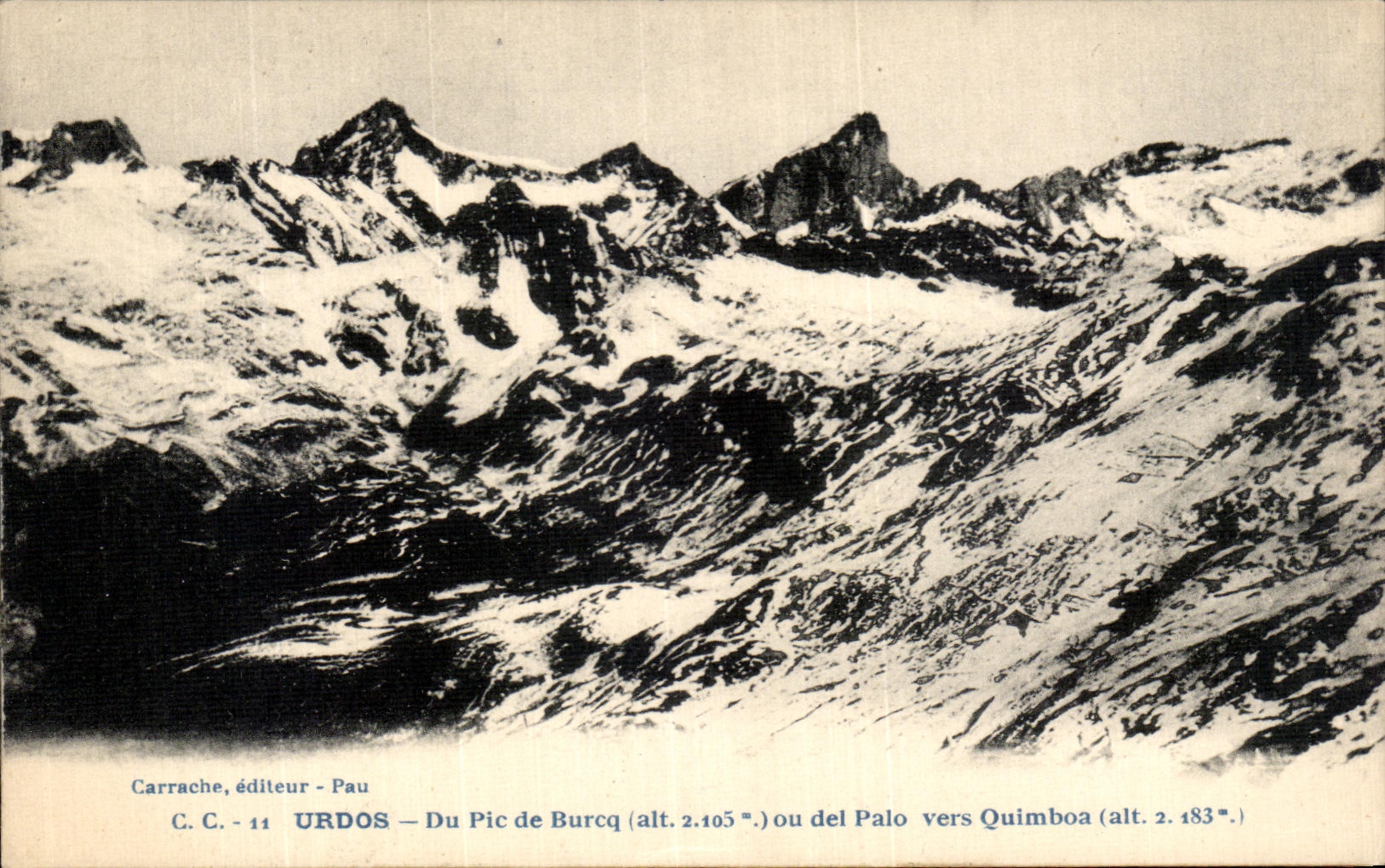 URDOS — Du Pic de Burcq (alt. 2.105 m.) ou del Palo vers Quimboa (alt. 2.183 m.) — Carrache, éditeur - Pau
