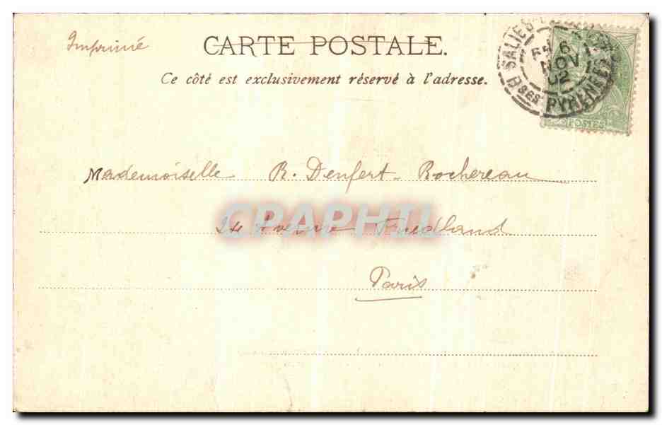 CPA Guethary Grande Partie de Pelote a Chistera  — Rückseite