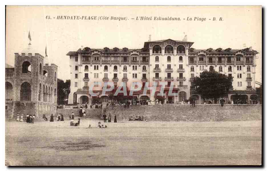 Hendaye-Plage (Côte Basque) — L'Hôtel Eskualduna — La Plage — B. R.