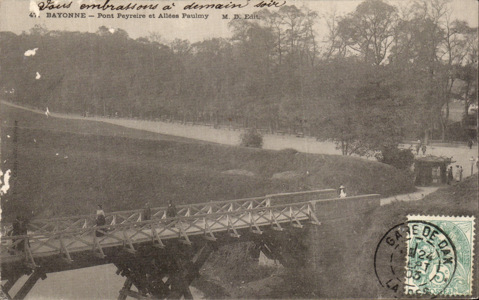 CPA Bayonne Pont Peyreire et Allees Paulmy