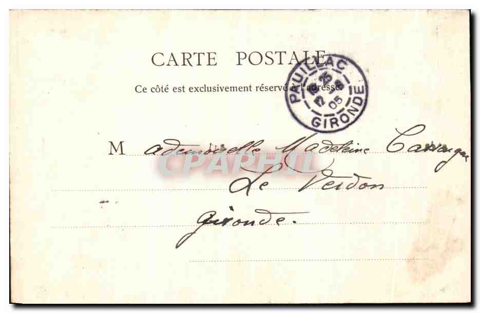 Bayonne — Vue générale avec le Réduit et le Théâtre — J.-H. B. édit. Bayonne — Rückseite