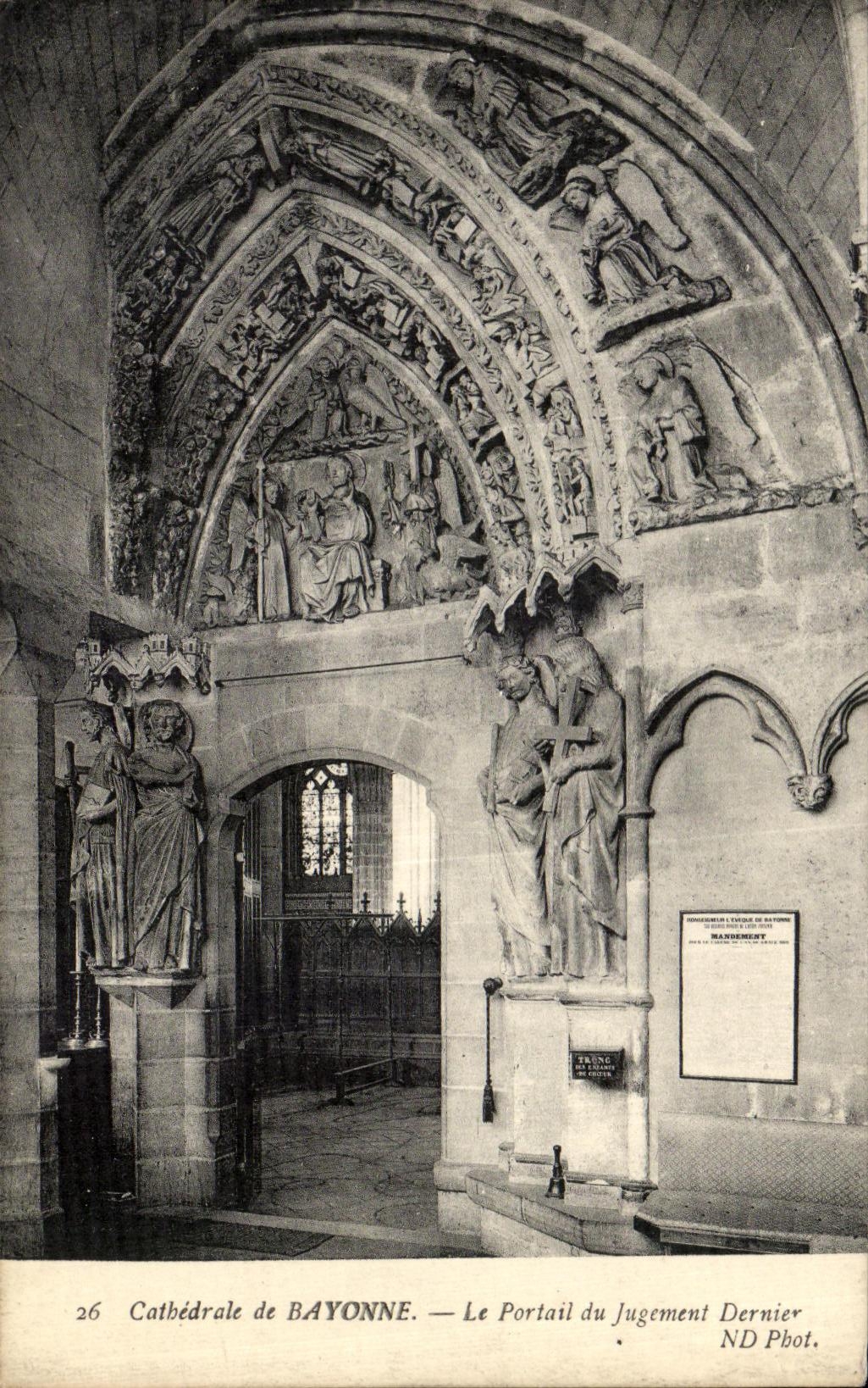 CPA Cathedrale de Bayonne Le Portail du Jugement Dernier 