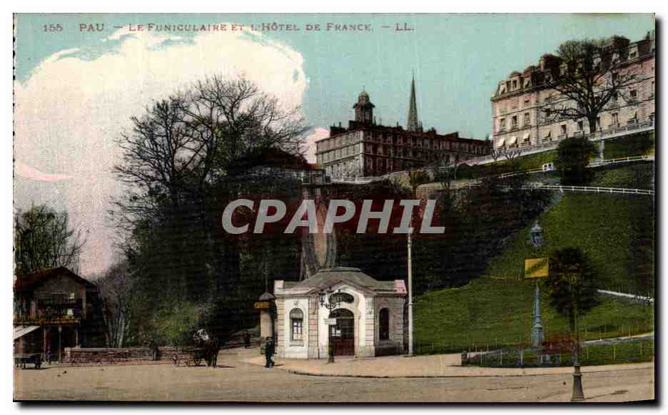 CPA Pau En Funiculaire Et L Hotel De France 