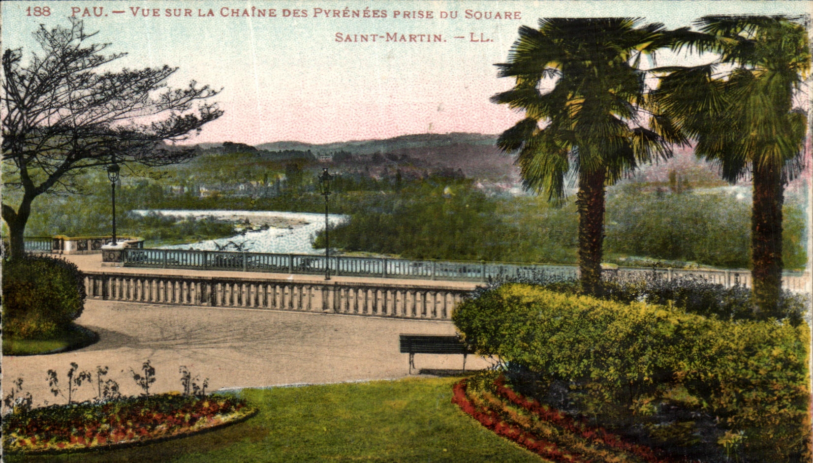 Pau — Vue sur la Chaîne des Pyrénées prise du Square Saint-Martin — LL. n° 438