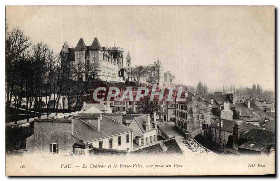 CPA Pau Le Chateau et la Basse Ville