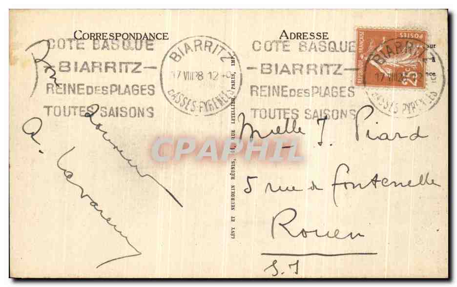 CPA Biarritz L Atalaye et Le Tunnel  — Verso