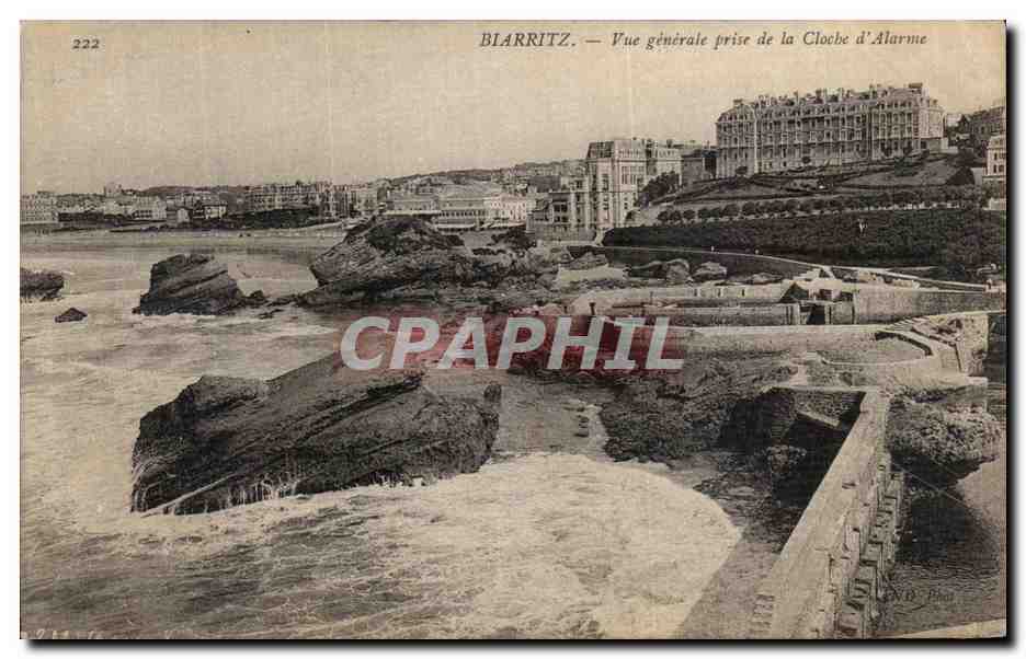 CPA Biarritz Vue Generale Prise de La Cloche d Alarme
