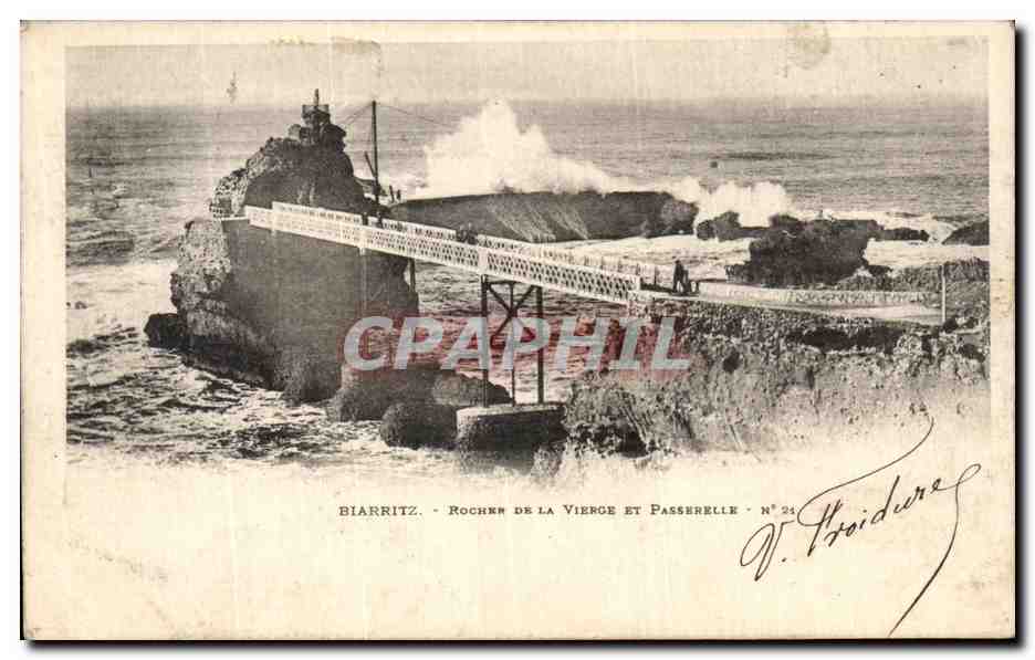 Biarritz - Rocher de la Vierge et Passerelle - N° 24 - W. Froidure
