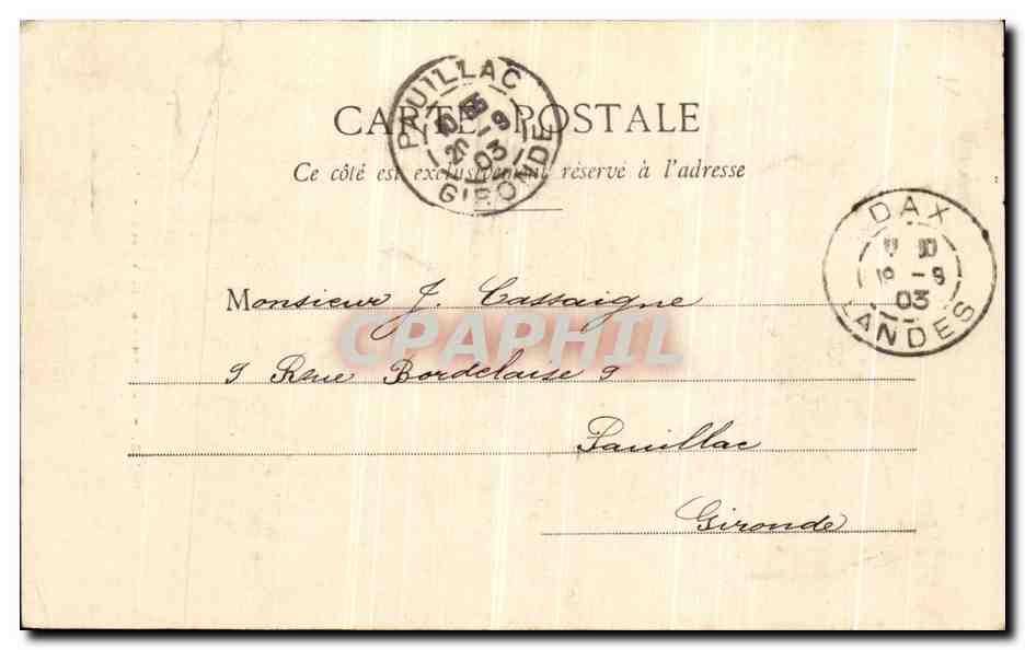 CPA Biarritz La Rocher De La Vierge  — Verso