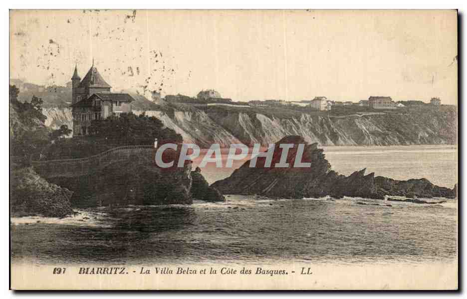CPA Biarritz La Villa Belza Et La Cote des Basques