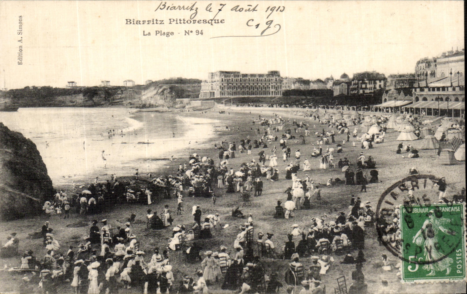 CPA Biarritz Pittoresque La Plage 