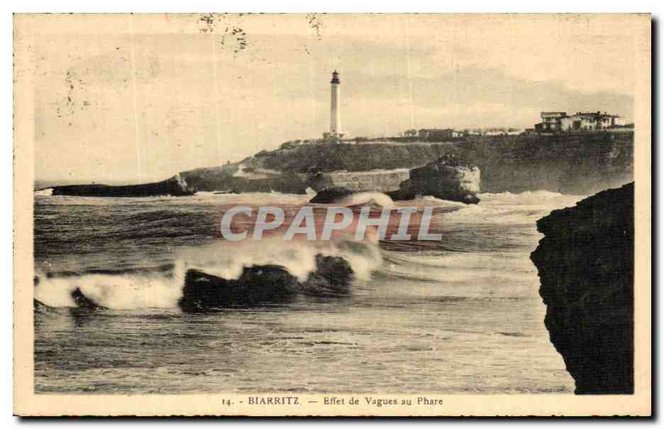 Biarritz — Effet de Vagues au Phare — Édition Édouard VII, n°14