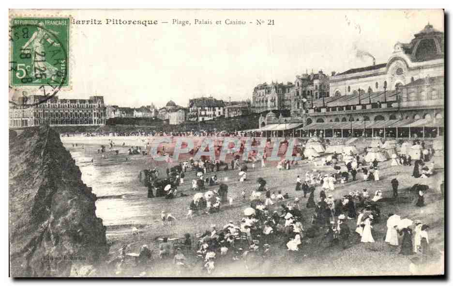 CPA Biarritz Pittoresque Plage Palais et Casino 