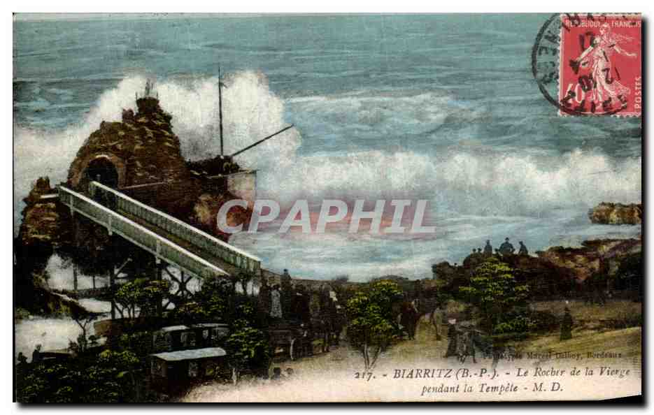 Biarritz (B.-P.) - Le Rocher de la Vierge pendant la Tempête - Marcel Talbouy, Bordeaux