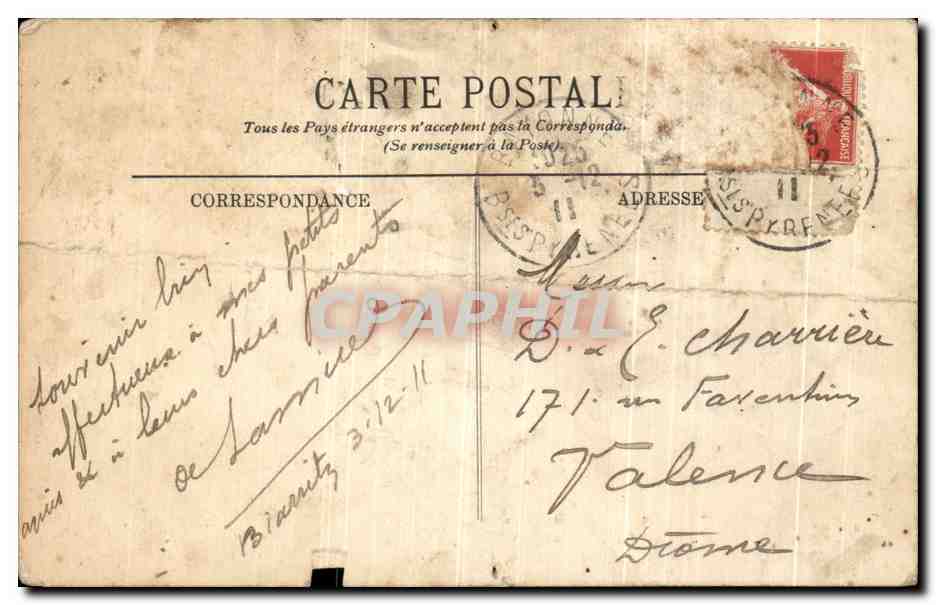 CPA Biarritz Les Bains Du Port Vieux  — Rückseite