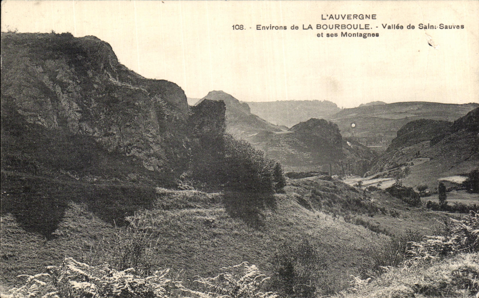Vintage Postcard Surroundings of La Bourboule Valley of Saint Sauves and its Mountains