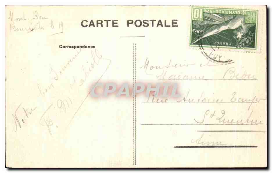 Vintage Postcard Surroundings of La Bourboule Valley of Saint Sauves and its Mountains — Back