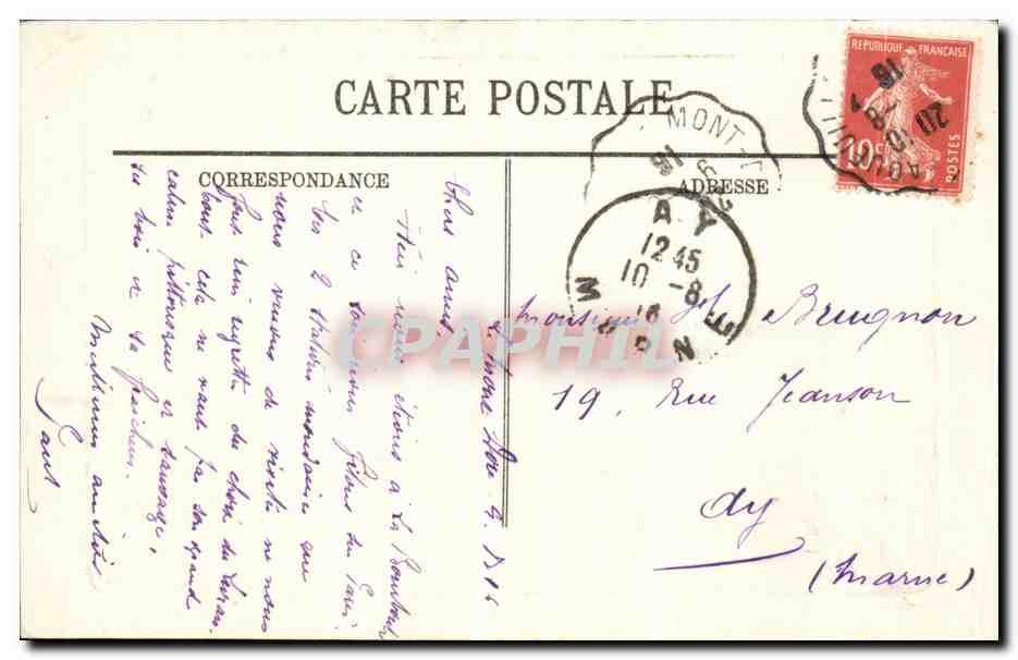 CPA Le Mont Dore Le Pic du Capucin — Verso