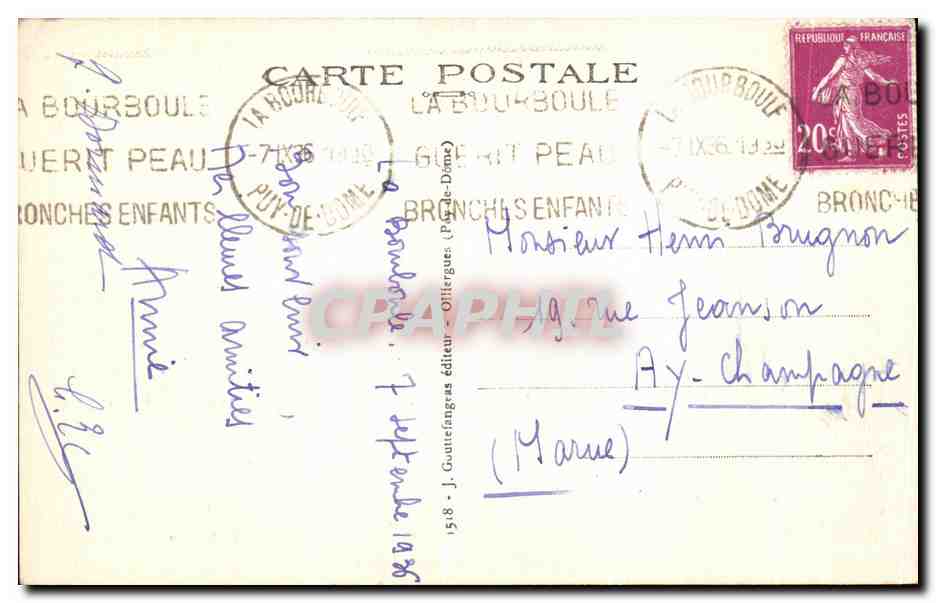 CPA Le Mont Dore Paysage Vallee d Enfer Vaches — Verso