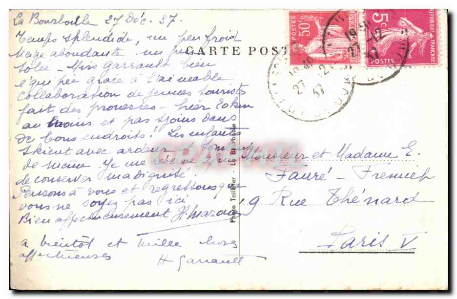 CPA Le Mont Dore Les Aiguilles du Sancy  — Verso
