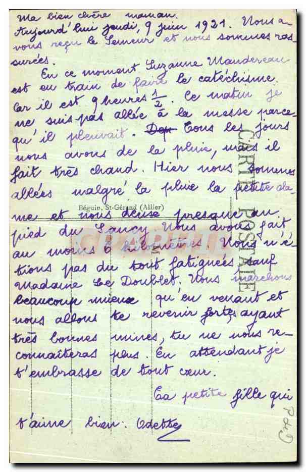 CPA Le Mont Dore Effet de nuages sur le Sancy  — Verso