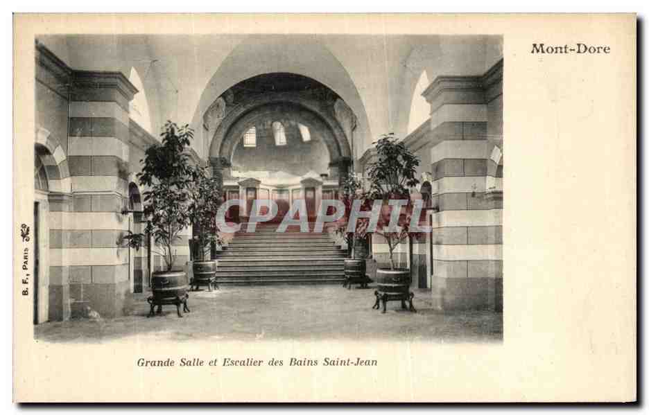 CPA Mont Dore Grande Salle et Escalier de Bains Saint Jean 