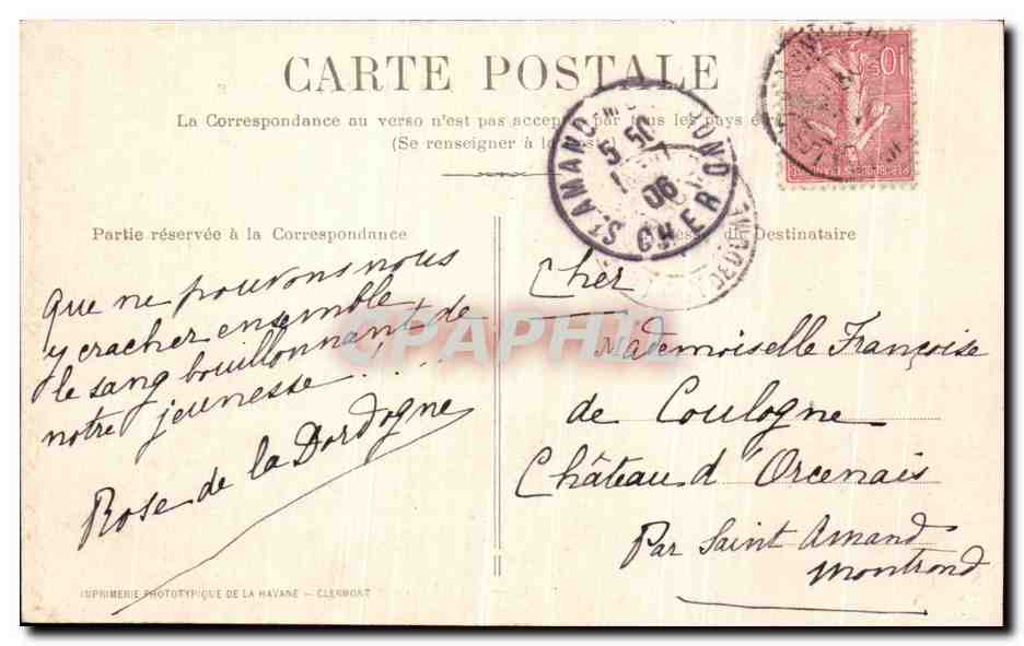 Murois — Le Château — L'Auvergne Pittoresque — Achterkant