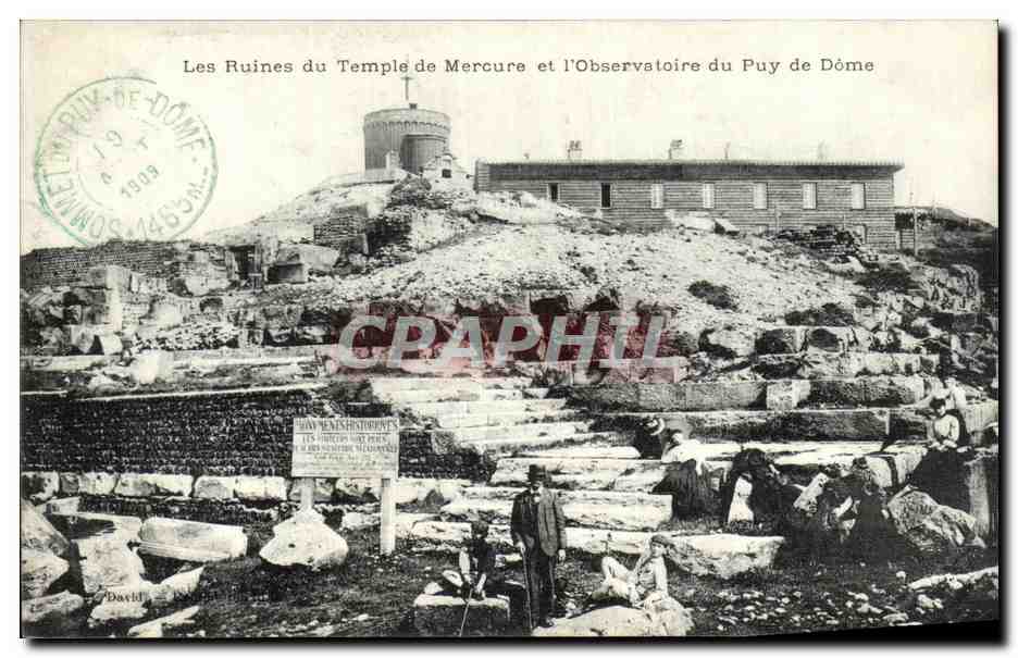 Les Ruines du Temple de Mercure et l'Observatoire du Puy de Dôme — éditeur David, n° de série non visible