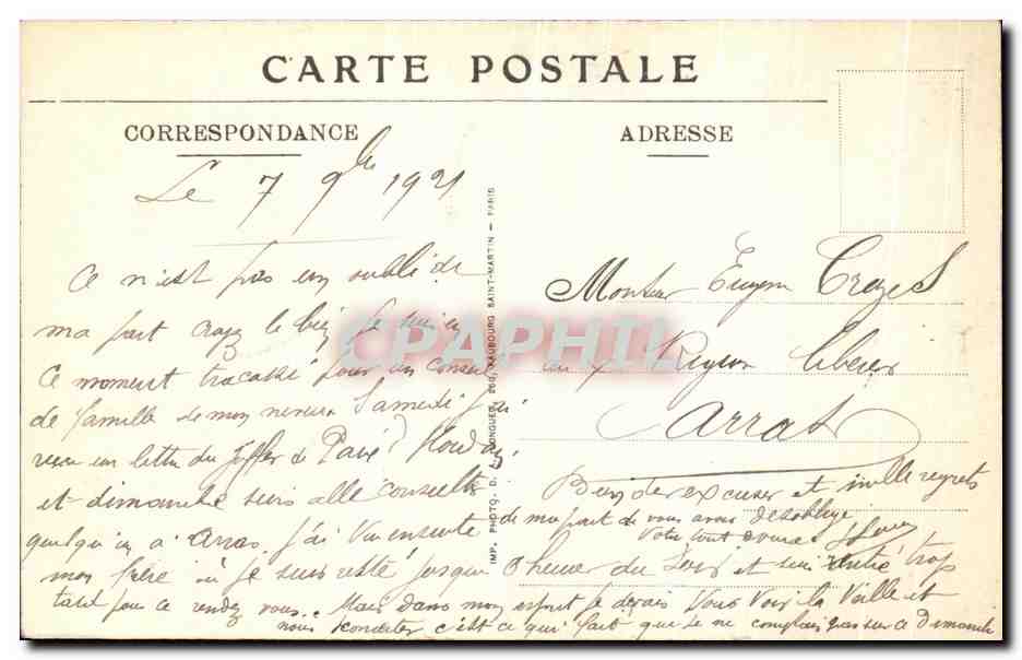 CPA Blangy Les Arras Guerre Europeenne Dans le centre miltiaria  — Rückseite