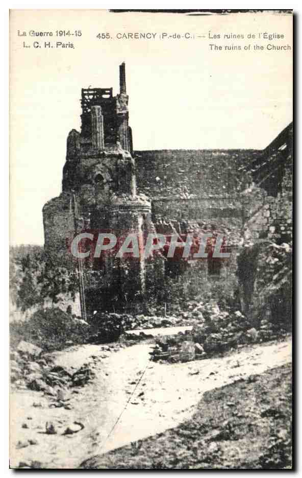 Carence (P.-de-C.) — Les ruines de l'Église — I. C. H. Paris, n° 455