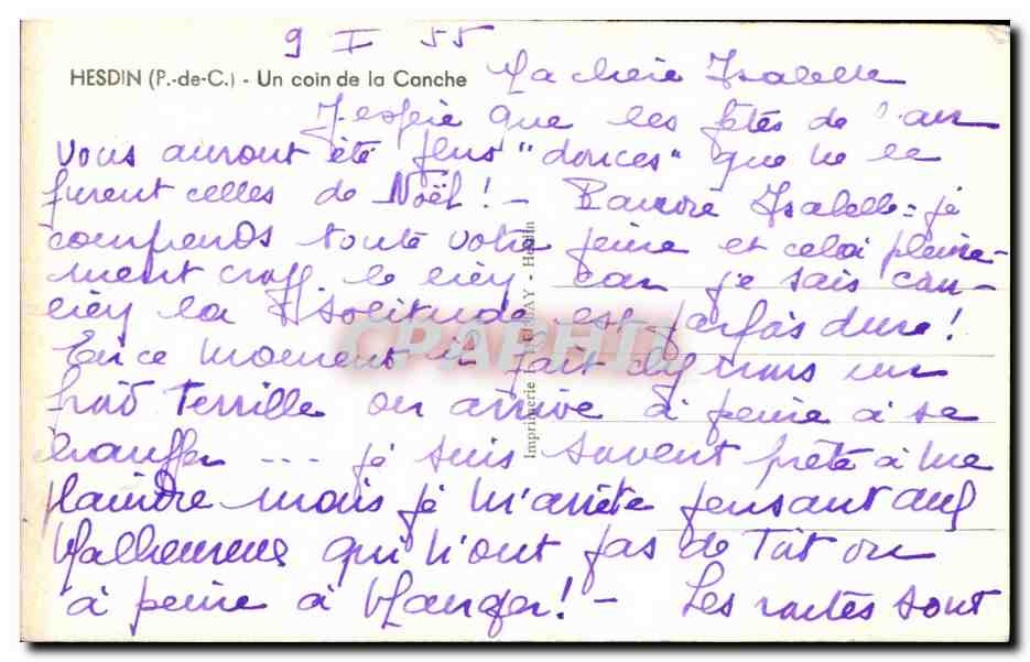 CPA Hesdin Un Coin de La Canche  — Back