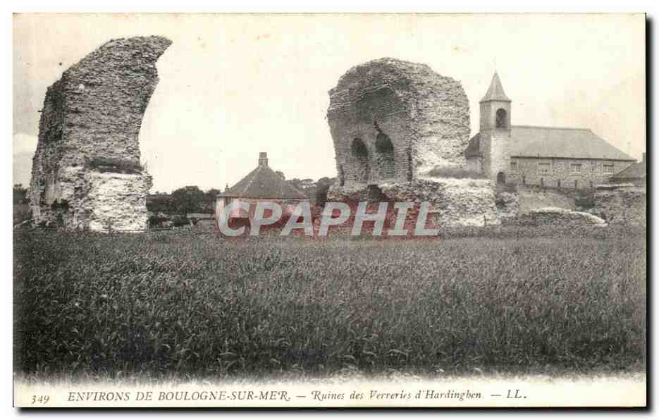 CPA Environs De Boulogne Sur Mer Ruines Des Verreries d Hardinghen
