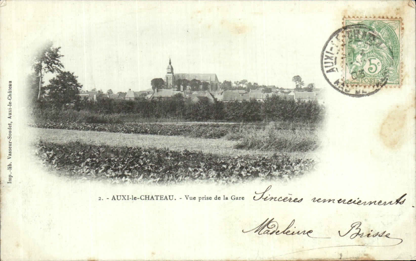 CPA Auxi Le Chateau Vue Prise de La Gare 