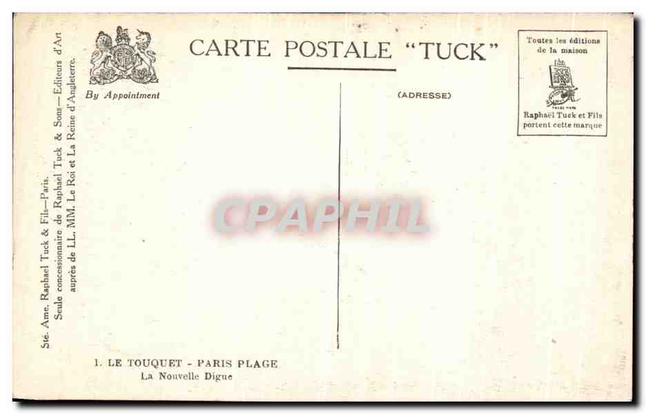 Le Touquet - Paris Plage — La Nouvelle Digue — Verlag Tuck — Rückseite